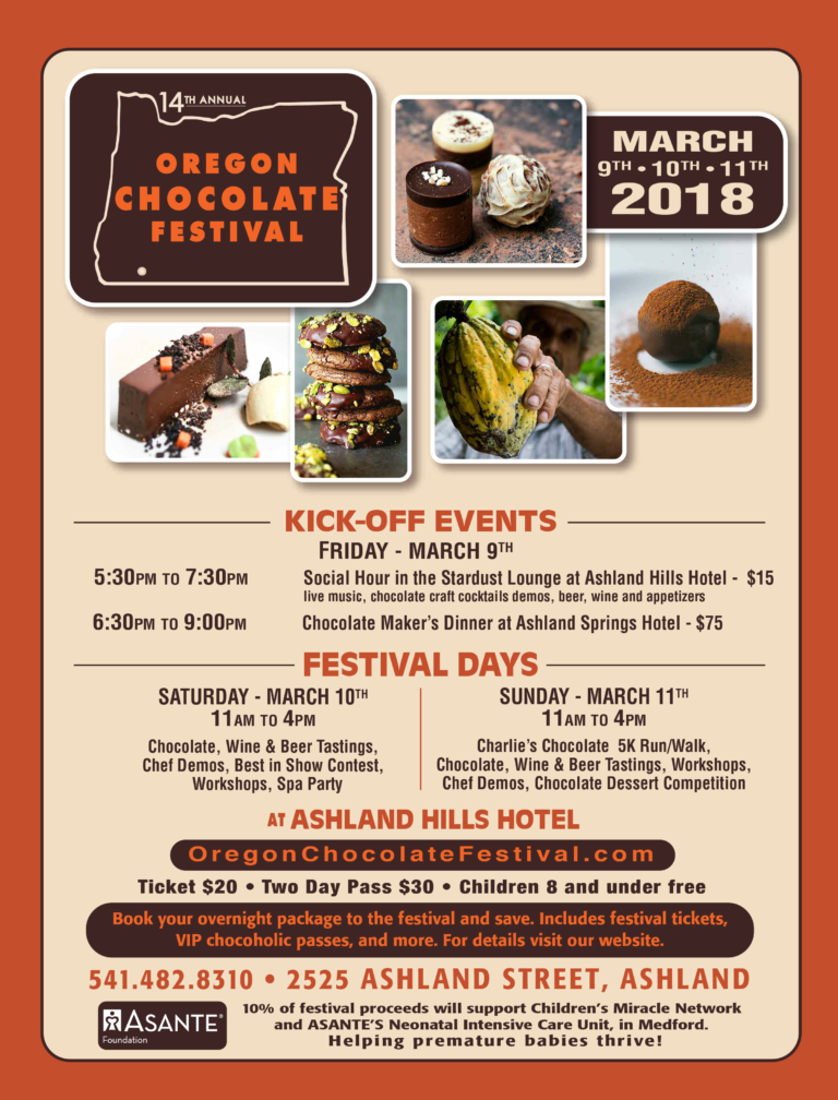 Chocolate Festival Flyer image Ashland Hills Hotel & Suites